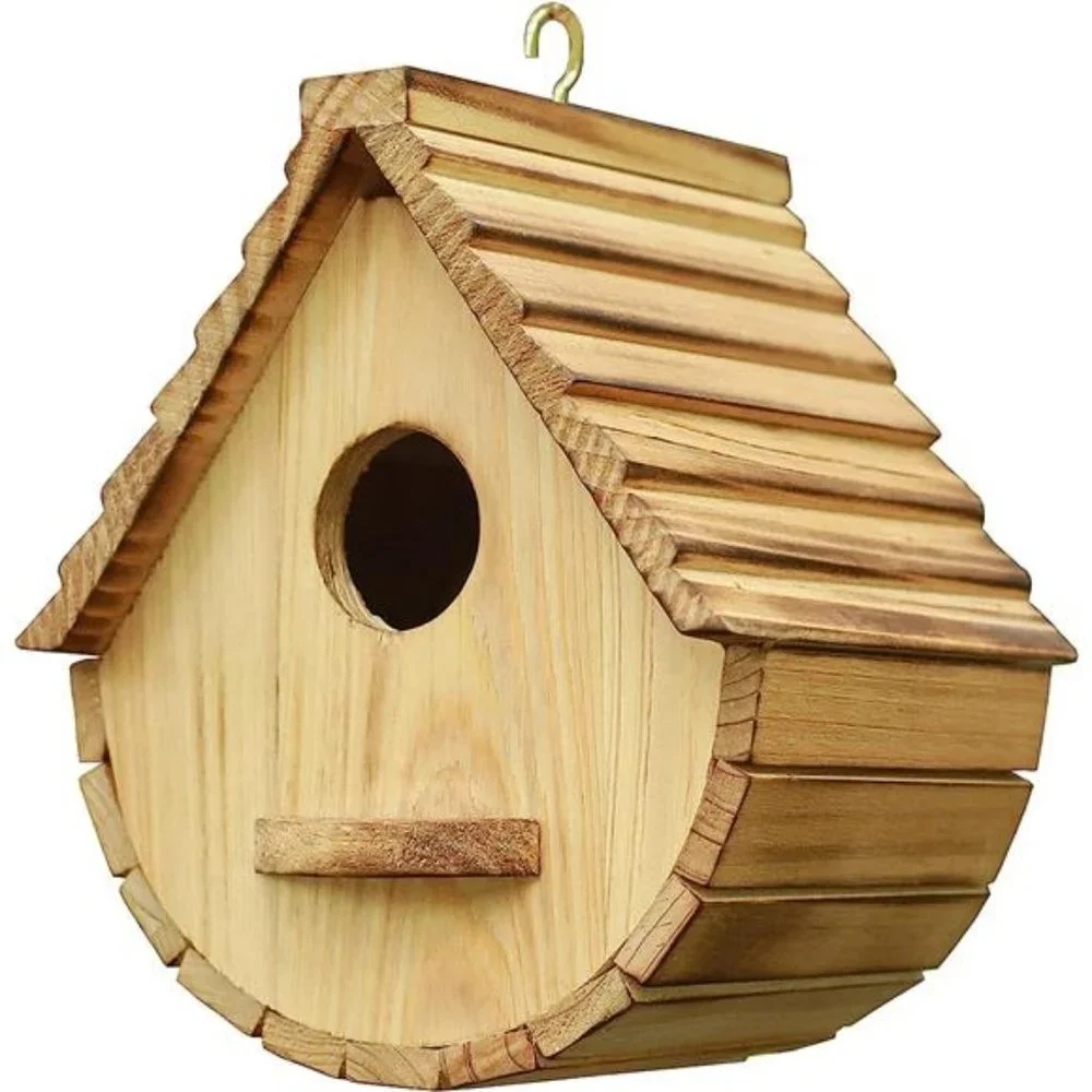 Bird House for Outside,Outdoor Bird Houses, Natural Wooden Bird Hut Clearance